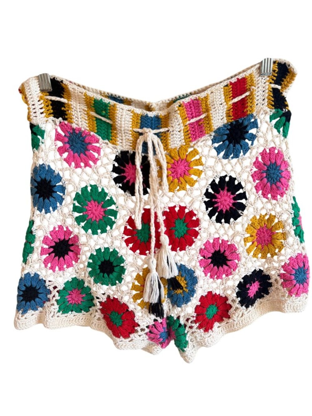 Farm Rio Women Multi Circles Crochet Lined Shorts Large - Picture 6 of 11